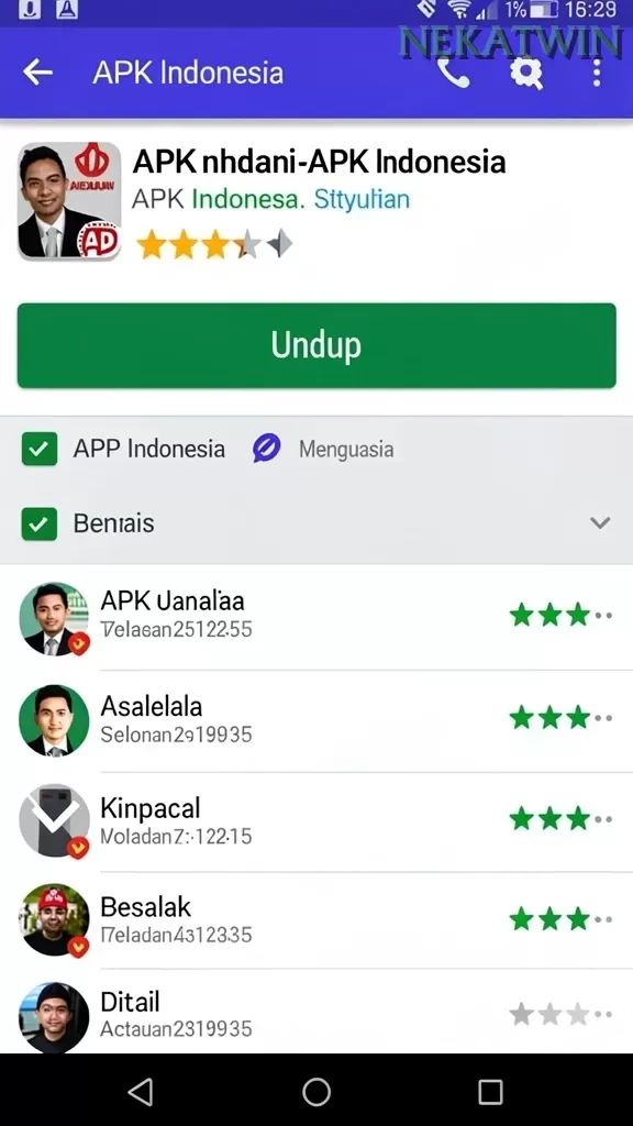 Cuplikan layar JANDA4D — menu navigasi