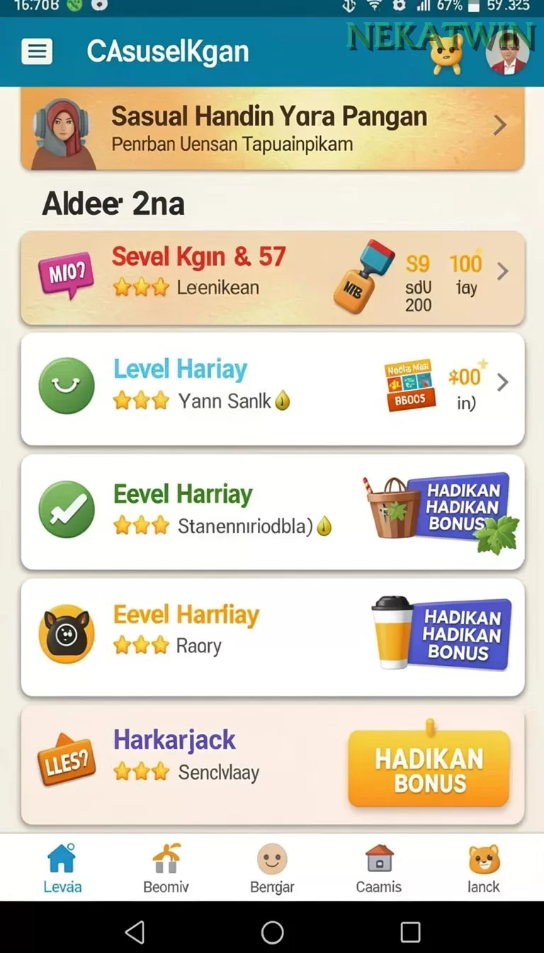 Cuplikan layar P200M — menu navigasi